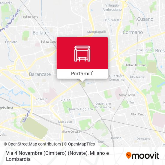Mappa Via 4 Novembre (Cimitero) (Novate)