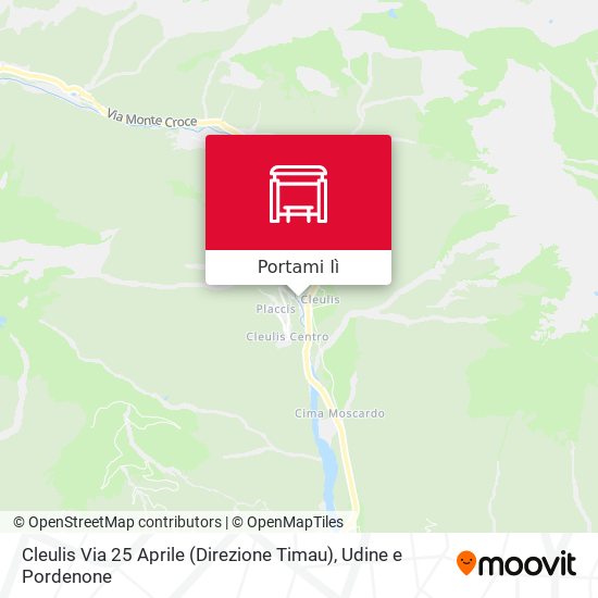 Mappa Cleulis Via 25 Aprile (Direzione Timau)