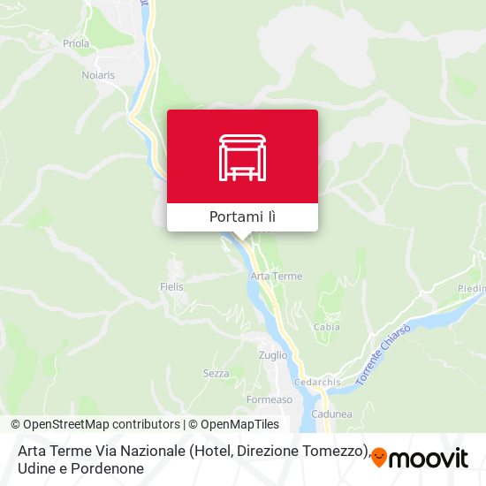 Mappa Arta Terme Via Nazionale (Hotel, Direzione Tomezzo)