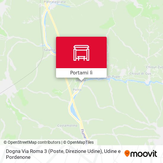 Mappa Dogna Via Roma 3 (Poste, Direzione Udine)