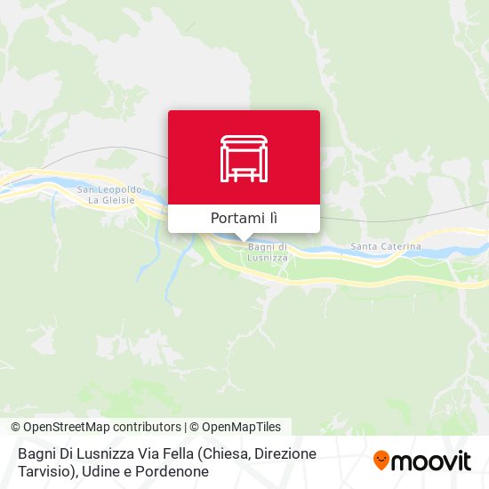 Mappa Bagni Di Lusnizza Via Fella (Chiesa, Direzione Tarvisio)