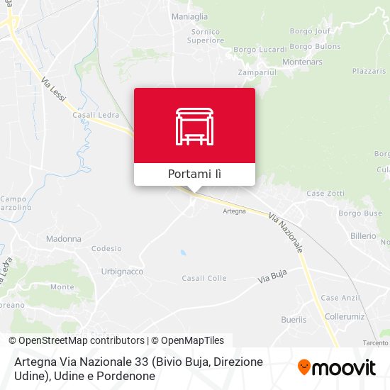 Mappa Artegna Via Nazionale 33 (Bivio Buja, Direzione Udine)
