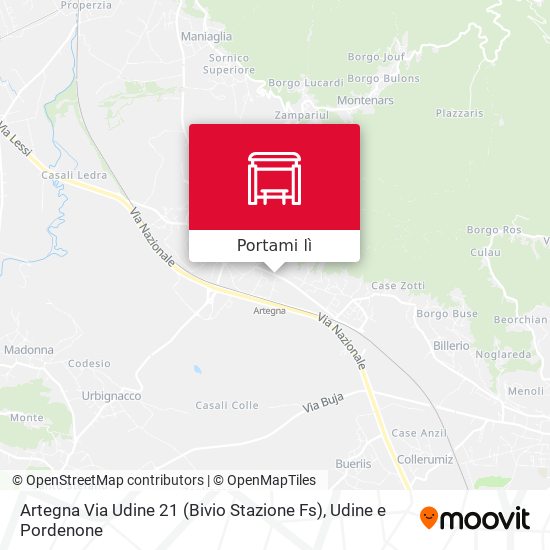 Mappa Artegna Via Udine 21 (Bivio Stazione Fs)