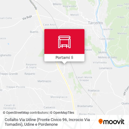 Mappa Collalto Via Udine (Fronte Civico 96, Incrocio Via Tomadini)