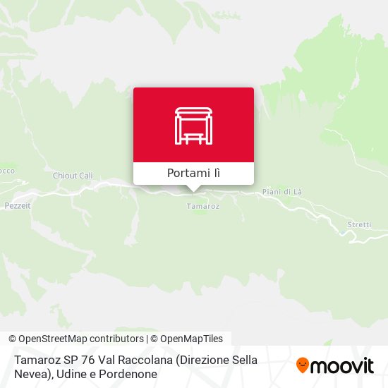 Mappa Tamaroz SP 76 Val Raccolana (Direzione Sella Nevea)