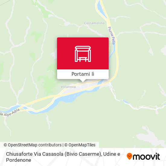 Mappa Chiusaforte Via Casasola (Bivio Caserme)