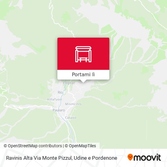 Mappa Ravinis Alta Via Monte Pizzul