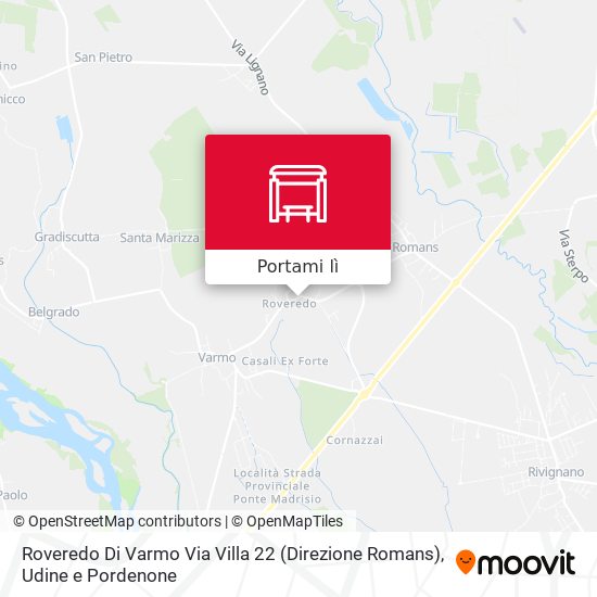 Mappa Roveredo Di Varmo Via Villa 22 (Direzione Romans)