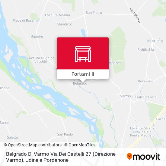 Mappa Belgrado Di Varmo Via Dei Castelli 27 (Direzione Varmo)