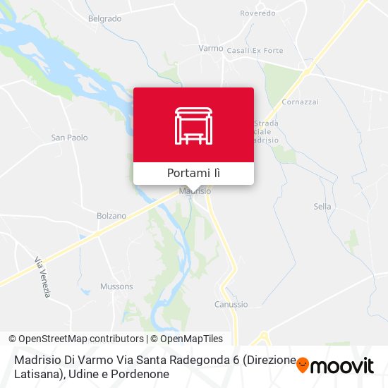 Mappa Madrisio Di Varmo Via Santa Radegonda 6 (Direzione Latisana)