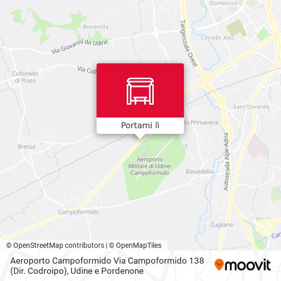 Mappa Aeroporto Campoformido Via Campoformido 138 (Dir. Codroipo)