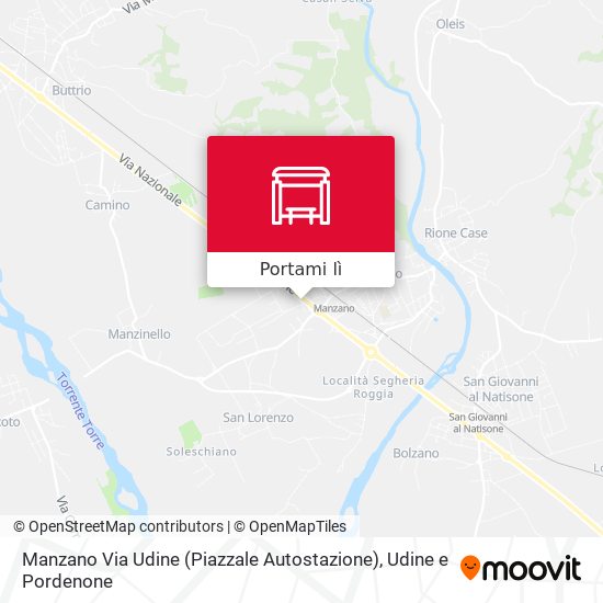 Mappa Manzano Via Udine (Piazzale Autostazione)