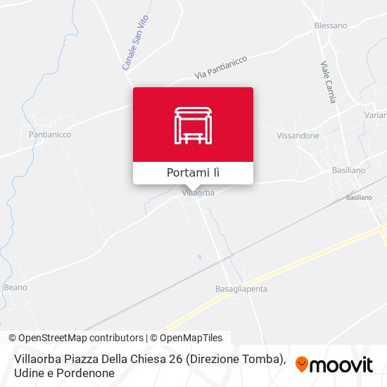 Mappa Villaorba Piazza Della Chiesa 26 (Direzione Tomba)