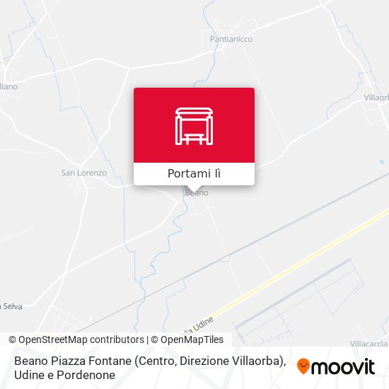 Mappa Beano Piazza Fontane (Centro, Direzione Villaorba)