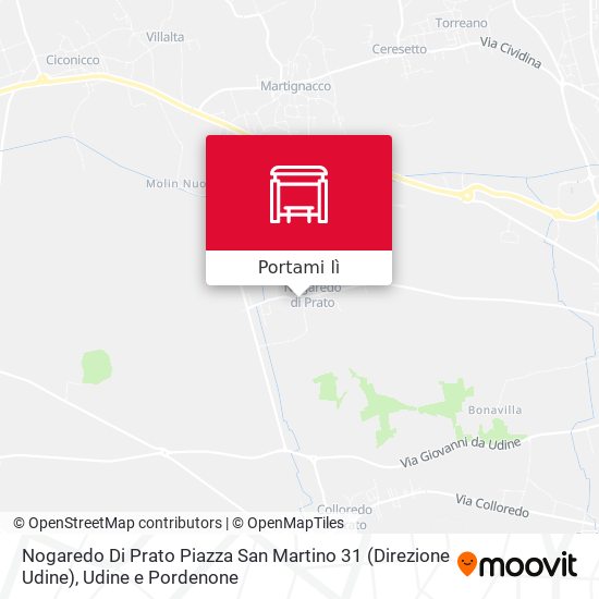 Mappa Nogaredo Di Prato Piazza San Martino 31 (Direzione Udine)