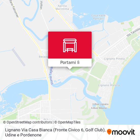 Mappa Lignano Via Casa Bianca (Fronte Civico 6, Golf Club)