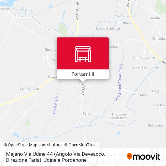Mappa Majano Via Udine 44 (Angolo Via Deveacco, Direzione Farla)