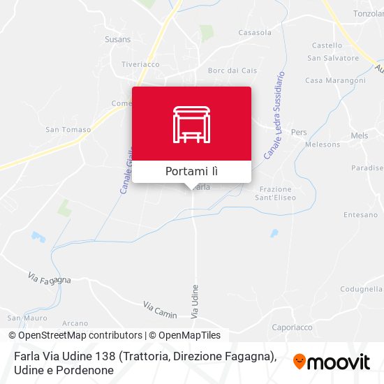 Mappa Farla Via Udine 138 (Trattoria, Direzione Fagagna)