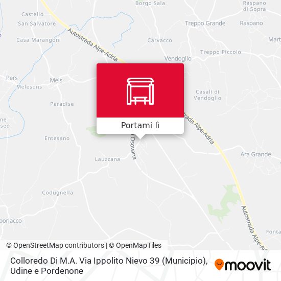 Mappa Colloredo Di M.A. Via Ippolito Nievo 39 (Municipio)