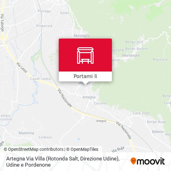 Mappa Artegna Via Villa (Rotonda Salt, Direzione Udine)
