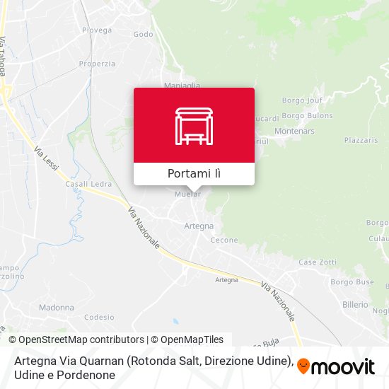 Mappa Artegna Via Quarnan (Rotonda Salt, Direzione Udine)