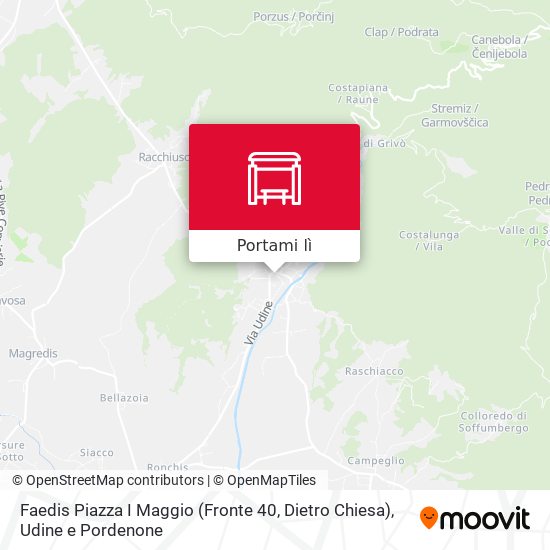 Mappa Faedis Piazza I Maggio (Fronte 40, Dietro Chiesa)