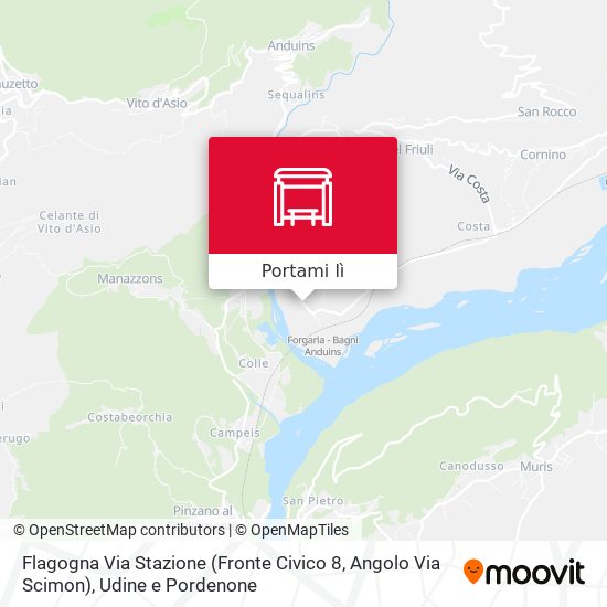 Mappa Flagogna Via Stazione (Fronte Civico 8, Angolo Via Scimon)