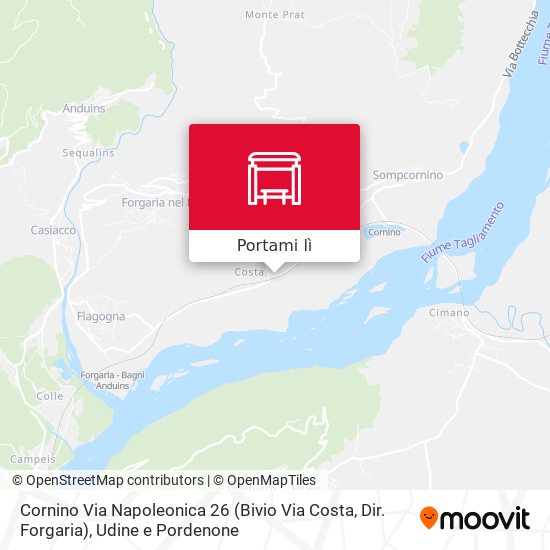 Mappa Cornino Via Napoleonica 26 (Bivio Via Costa, Dir. Forgaria)