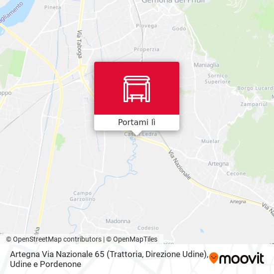 Mappa Artegna Via Nazionale 65 (Trattoria, Direzione Udine)