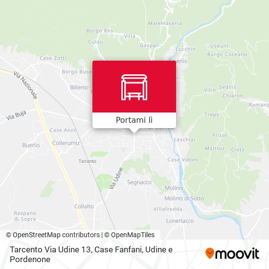 Mappa Tarcento Via Udine 13, Case Fanfani