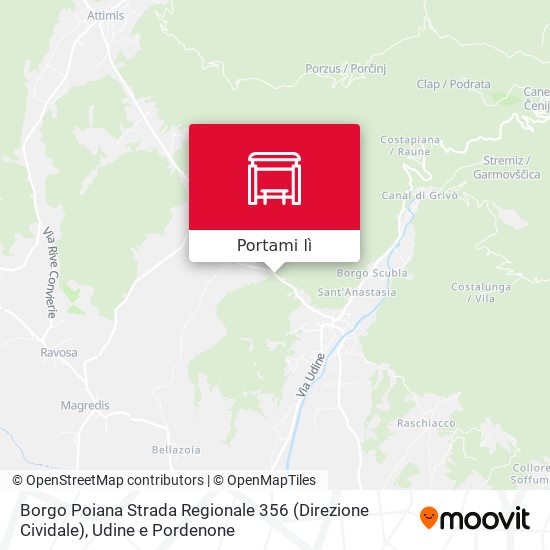 Mappa Borgo Poiana Strada Regionale 356 (Direzione Cividale)