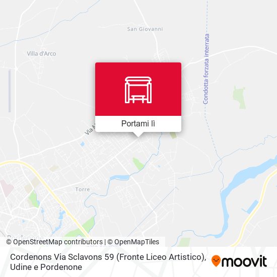 Mappa Cordenons Via Sclavons 59 (Fronte Liceo Artistico)