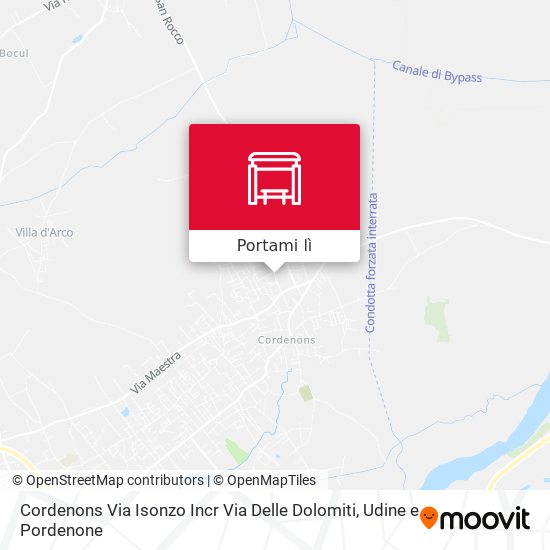 Mappa Cordenons Via Isonzo Incr Via Delle Dolomiti