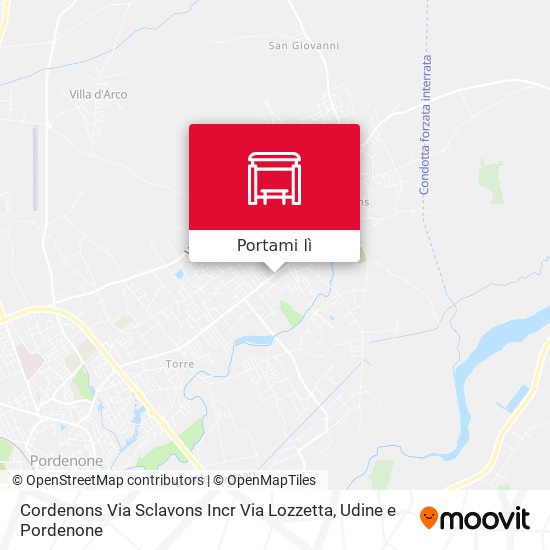 Mappa Cordenons Via Sclavons Incr Via Lozzetta
