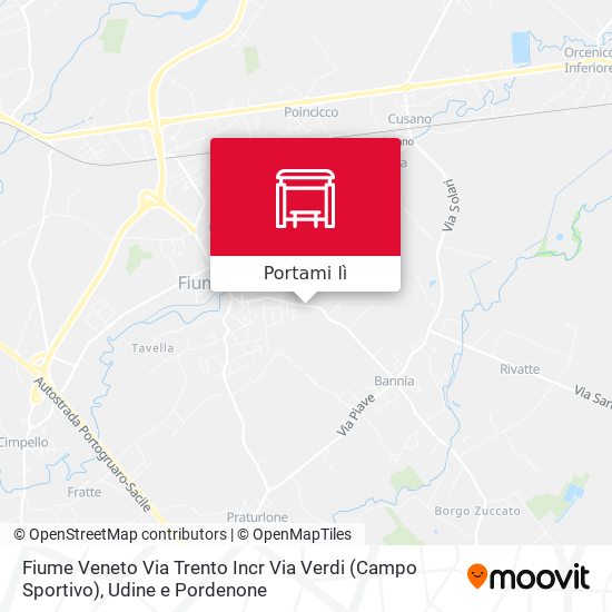 Mappa Fiume Veneto Via Trento Incr Via Verdi (Campo Sportivo)
