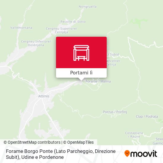 Mappa Forame Borgo Ponte (Lato Parcheggio, Direzione Subit)