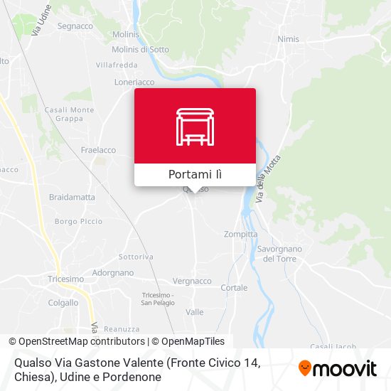 Mappa Qualso Via Gastone Valente (Fronte Civico 14, Chiesa)