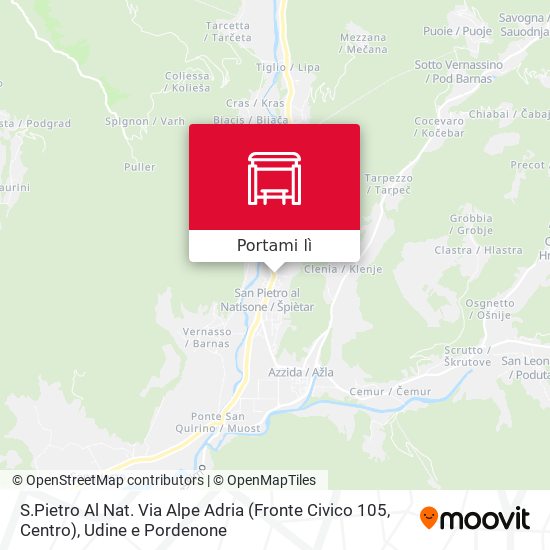 Mappa S.Pietro Al Nat. Via Alpe Adria (Fronte Civico 105, Centro)