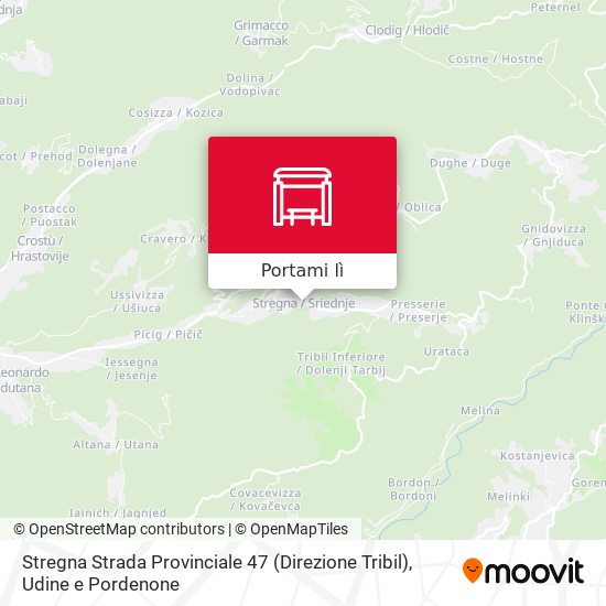 Mappa Stregna Strada Provinciale 47 (Direzione Tribil)