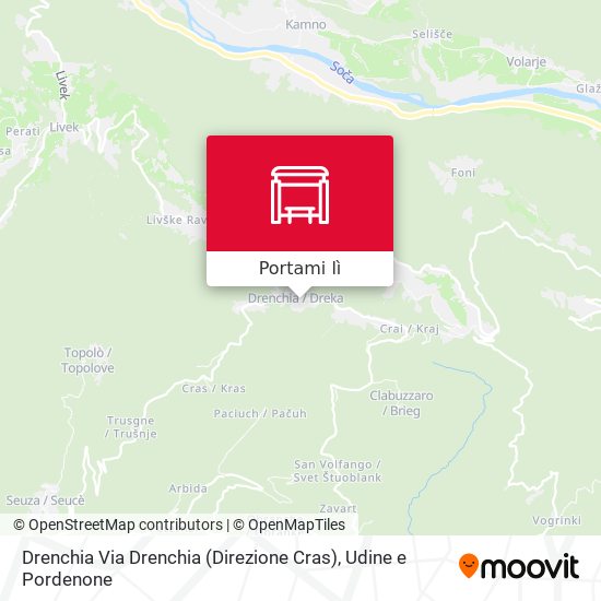 Mappa Drenchia Via Drenchia (Direzione Cras)