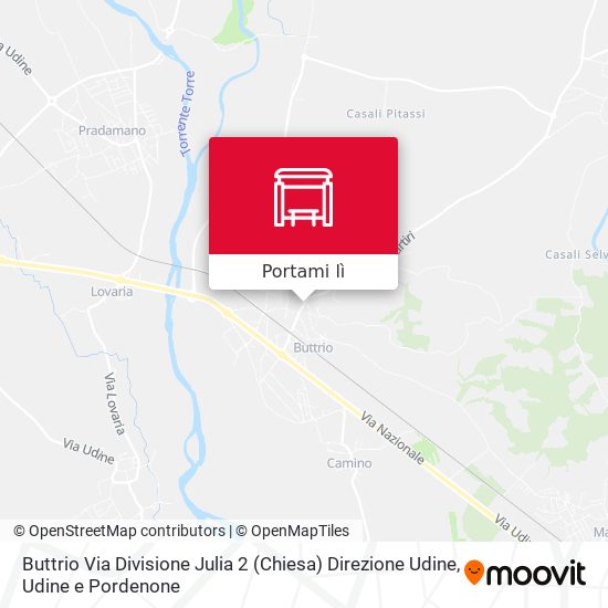 Mappa Buttrio Via Divisione Julia 2 (Chiesa) Direzione Udine
