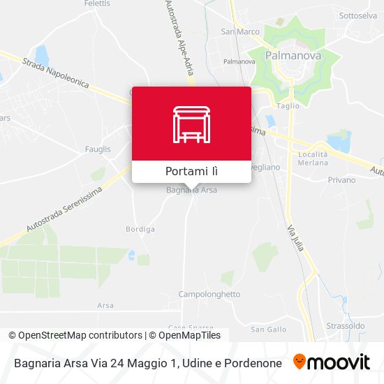 Mappa Bagnaria Arsa Via 24 Maggio 1