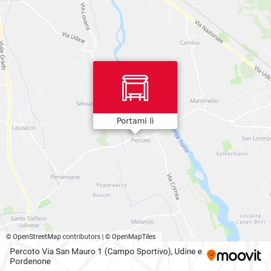 Mappa Percoto Via San Mauro 1 (Campo Sportivo)