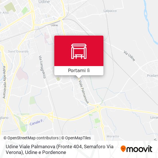 Mappa Udine Viale Palmanova (Fronte 404, Semaforo Via Verona)