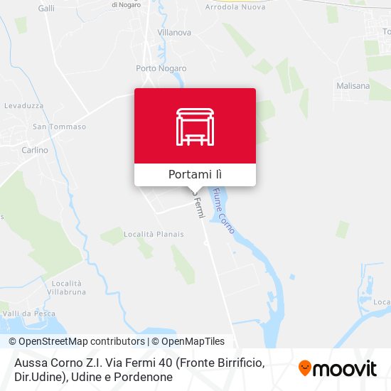 Mappa Aussa Corno Z.I. Via Fermi 40 (Fronte Birrificio, Dir.Udine)
