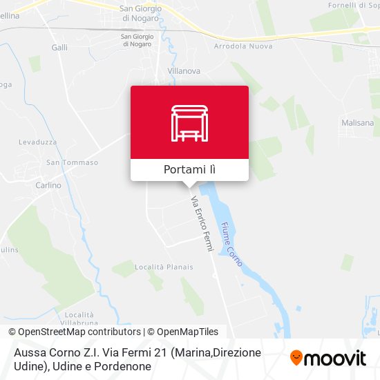 Mappa Aussa Corno Z.I. Via Fermi 21 (Marina,Direzione Udine)