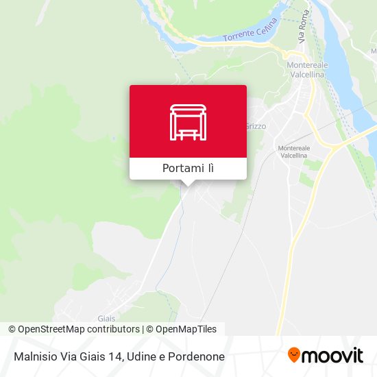 Mappa Malnisio Via Giais 14