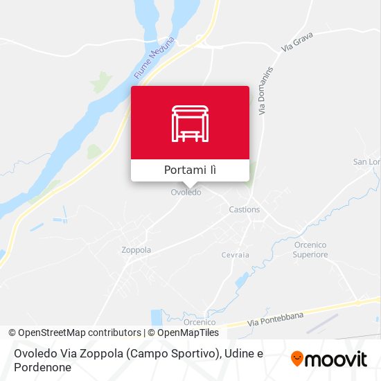 Mappa Ovoledo Via Zoppola (Campo Sportivo)