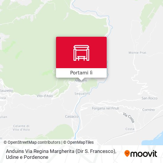 Mappa Anduins Via Regina Margherita (Dir S. Francesco)