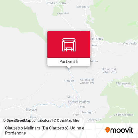 Mappa Clauzetto Mulinars (Da Clauzetto)